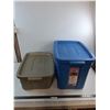 Image 1 : (2) Rubbermaid Roughneck Storage Bins w/Lids (20x16x16" & 20x16x8") - Pickup Only