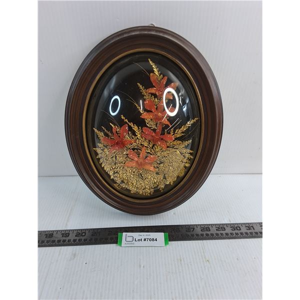 Hawaiian Wood-Framed 24k Gold Dipped Leaves with Orange Flowers - Authenticty Not Guaranteed