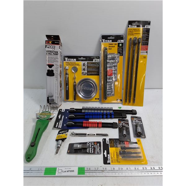 Various Tools - Titan Socket Set, Socket Adapter Set, Utility Tool Set  - Items NIB