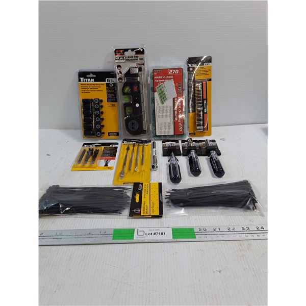 Various Tools - Titan 5 Lobe Bit Set, Pry Tool Set, Impact Nut Driver Set- NIB