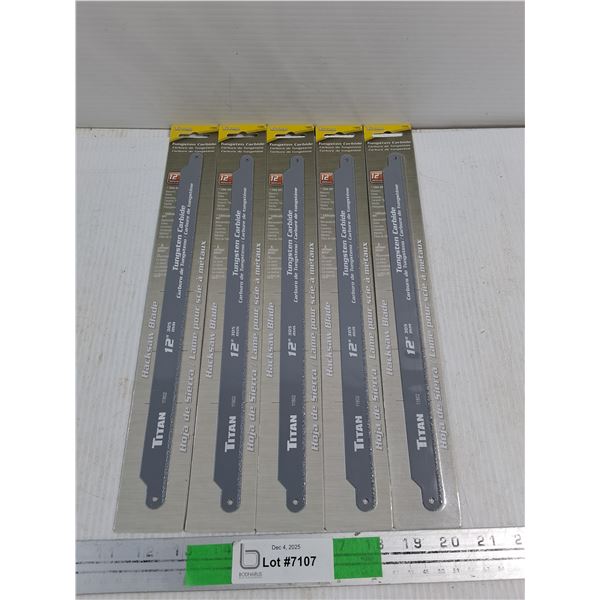 Titan 12" Tungsten Carbide Hacksaw Blades ( 5 ) - NIB