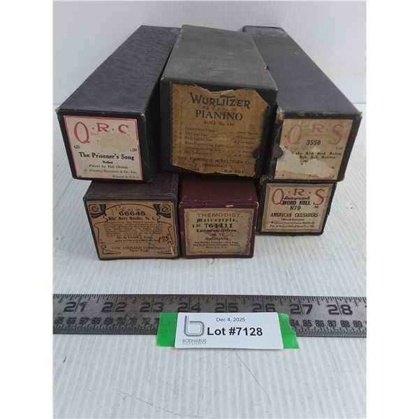 (6) Antique Player Piano Scrolls