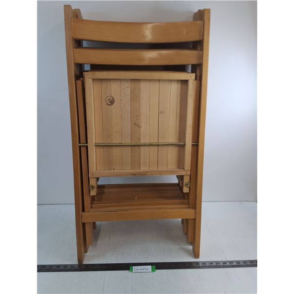 * Set of 4 Adult Size Wooden Fold-Up Chairs from Romania - Pickup Only