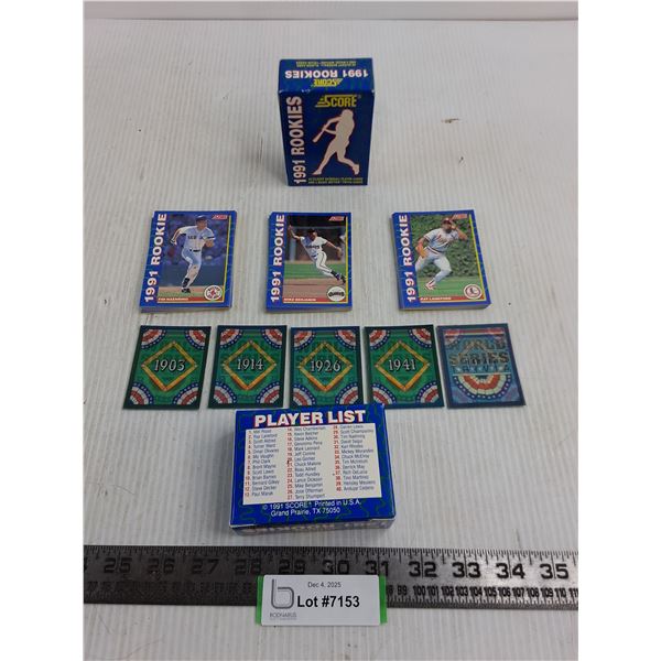 (2) Score Packs of 1991 MLB Rookies & Mini Holos
