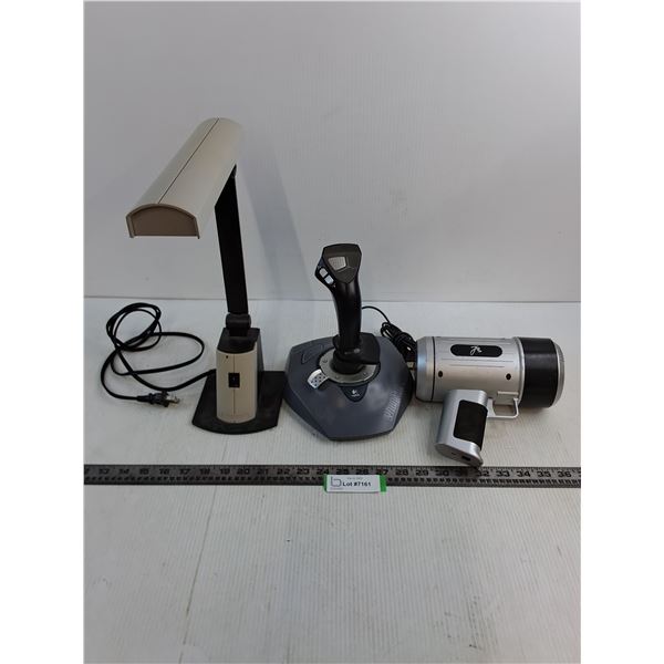 Fluorescent Desk Lamp - Tested, Wingman Joy Stick Controller, Large Flashlight