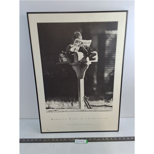 Metal-Framed Wall Decor - "Morning Post In Charleston" - 20" x 28" - Pickup Preferred