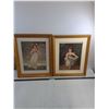 Image 1 : (2) Wood-Framed Wall Decor (Pink Bonnet - 18.5" x 23", Dancer - 18" x 22.5")