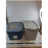 Image 1 : (2) Plastic Storage Bins w/Lids (Rubbermaid 20x13x16" & Type A 15x19x13") - Pickup Only