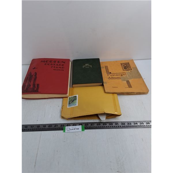 Large Postage Stamp Collection in Books & Envelope