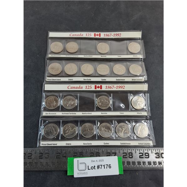 (2) Incomplete Sets of Canada 125 Year Anniversary Provincial Quarters