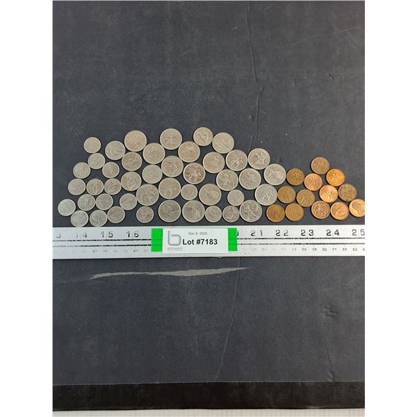 Lot of Assorted Canadian Coins-RCMP Quarters,Dimes ,Nickels and Pennies