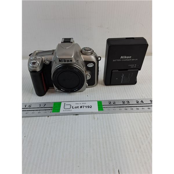 (1) Nikon F75 Camera with Charger and Battery-untested