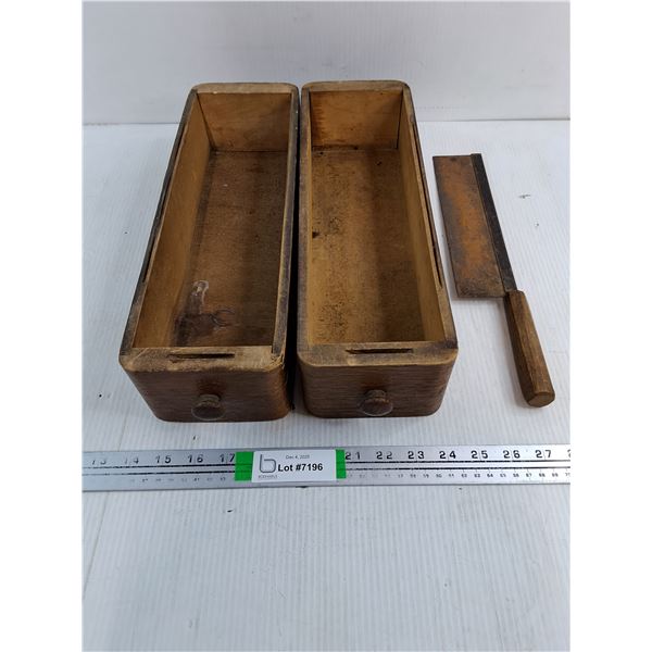 (2) Vintage Singer Sewing Machine Drawers and Carpenter Wood Saw