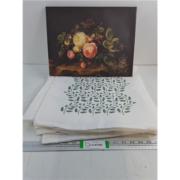 (1) 16'x12' Canvas Picture and (12) Mesh Zipper Pouches