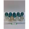 Image 1 : (9) Glass Insulators: Green & Clear