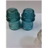 Image 4 : (9) Glass Insulators: Green & Clear