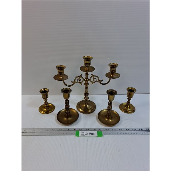 (5) Brass Candle Holders