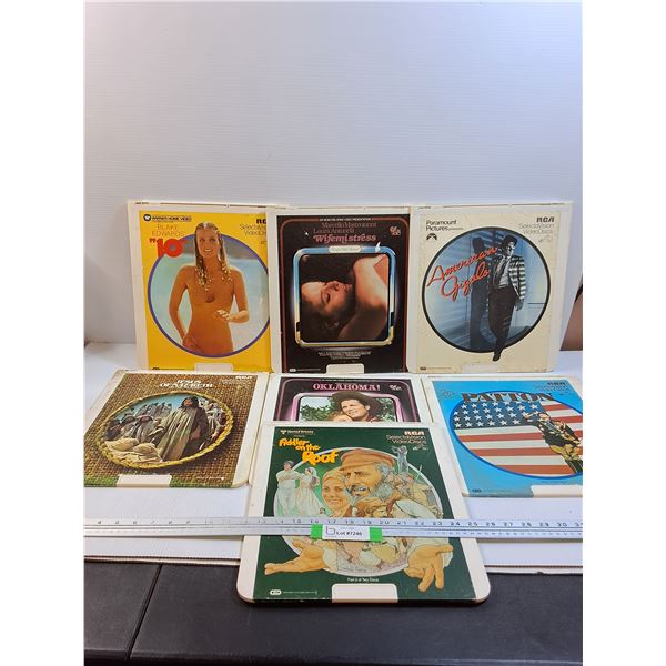 (7) Vintage Video Discs: Jesus, Fiddler on the Roof, Patton, American Gigalo, Misc