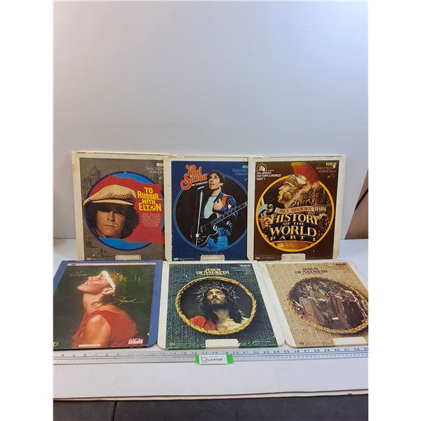(6) Vintage Video Discs: Mel Brooks, Jesus, Oliva Newton John, Paul Simon, Misc