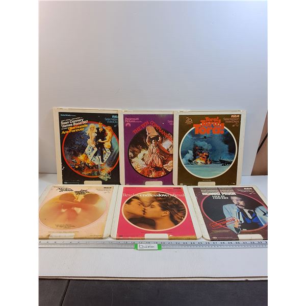 (6) Vintage Video Discs: Sean Connery Bond, Ten Commandments, Richard Pryor, Misc