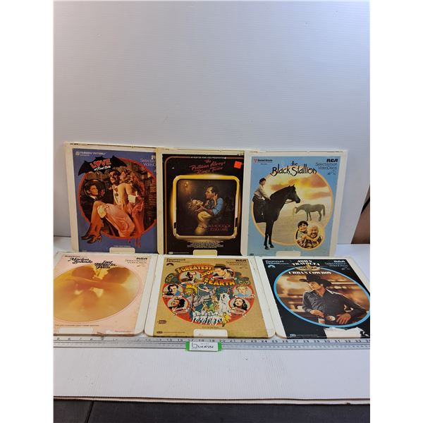 (6) Vintage Video Discs: John Travolta, Black Stallion, Jack Nicholson, Misc