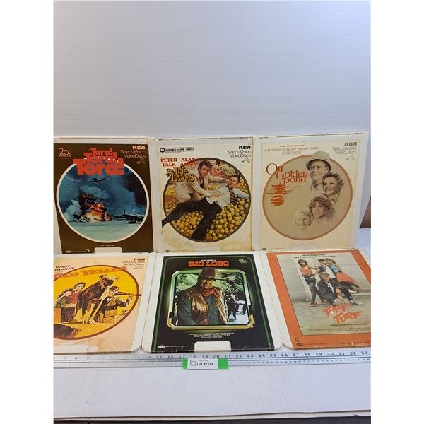 (6) Vintage Video Discs: On Golden Pond, Old Yeller, John Wayne, Misc