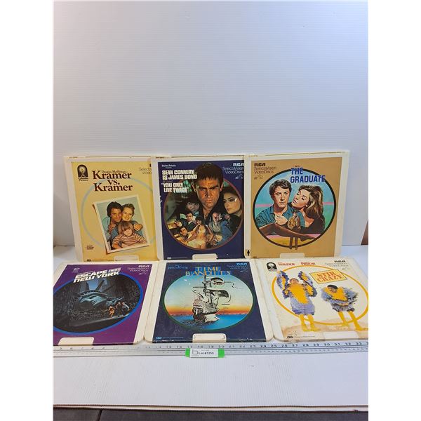 (6) Vintage Video Discs: Gene Wilder, Sean Connery, Dustin Hoffman, Misc