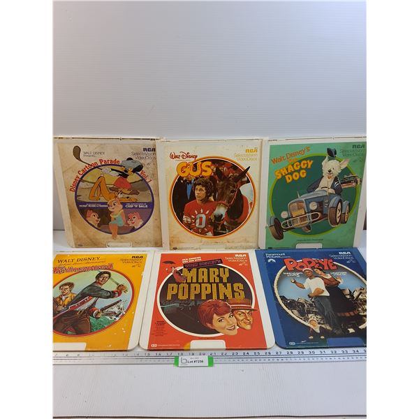 (6) Vintage Video Discs: Disney Cartoons, Mary Poppins, Popeye, Misc