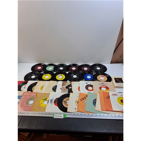 (34) Records: 45's: June Carter Cash, Country, Rock, Misc