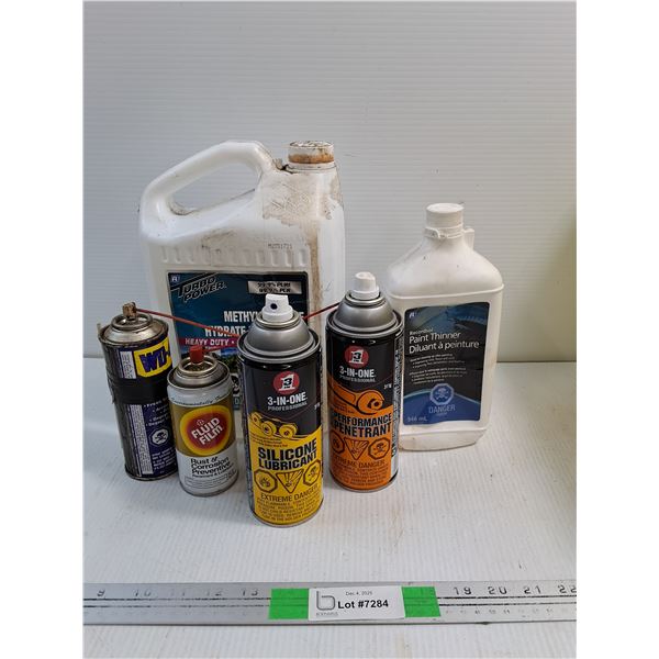 Various Lubricants , De-Icer, Paint Thinner- As Is, Cannot Ship