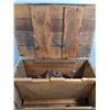 Image 4 : *Wooden Trunk 27x18x14, Hand Powered Drill, Oil Can , Leather Pouches - CANNOT SHIP, As Is