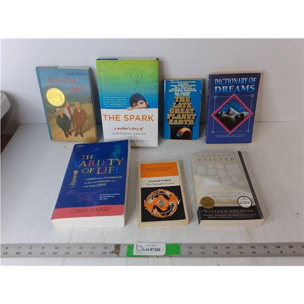 (7) Books- Dictionary of Dreams, The Variety of Life, Leonard Cohen, Misc.