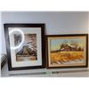 Image 1 : (2) Framed Paintings- Aztec & Homestead Up to 21" x 16.75", Pickup Preferred