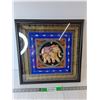 Image 1 : Framed Beaded Elephant Artwork 18.25"