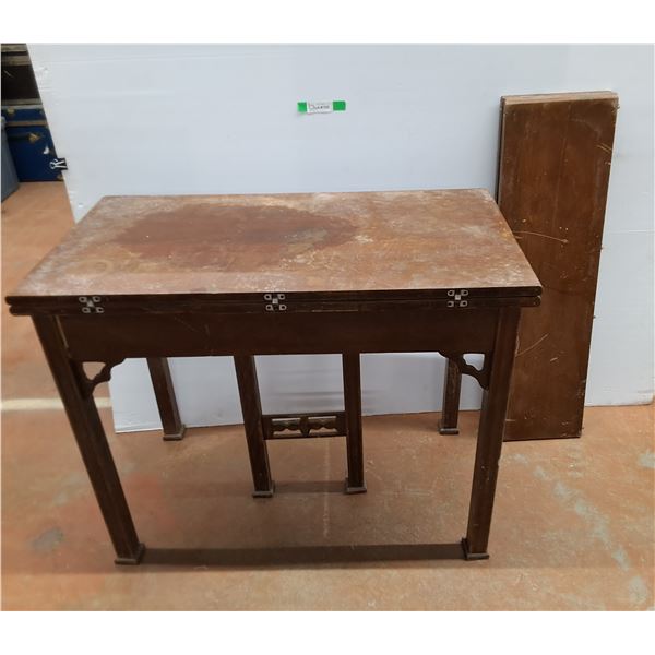 *Wooden Folding Table with (3) Leaves, Cannot Ship