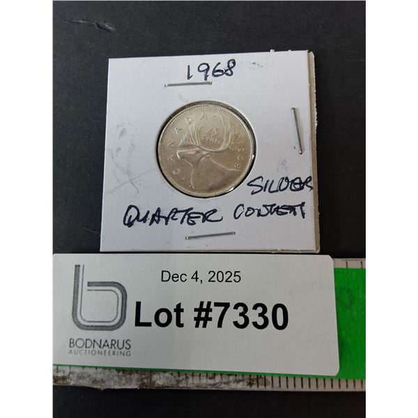 Canadian Silver Quarter- 1968
