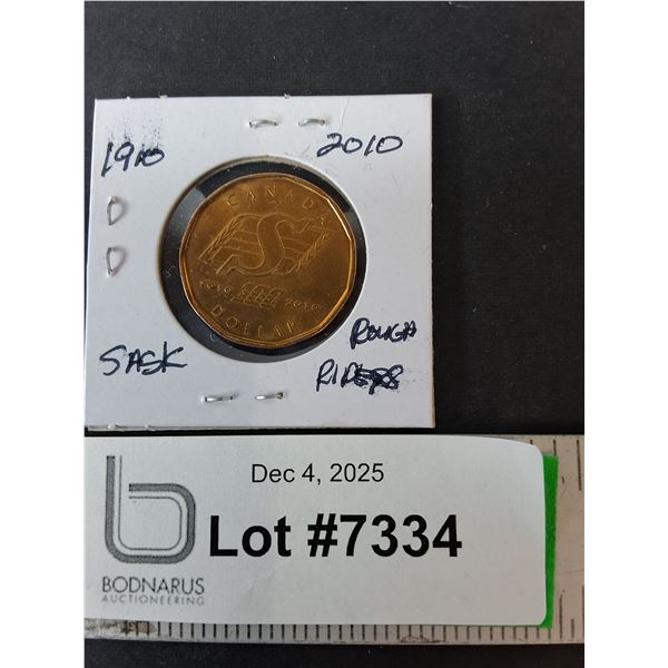Canadian Saskatchewan Roughriders Centennial Loonie- 2010