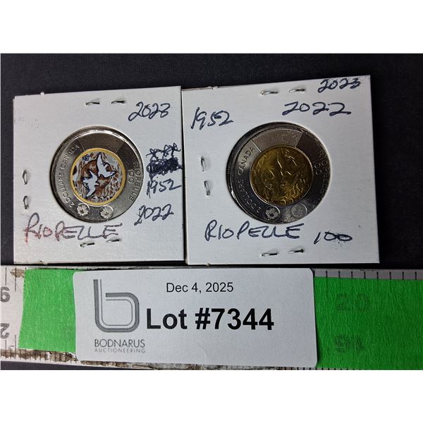 (2) Canadian Riopelle Toonies 1952-2022