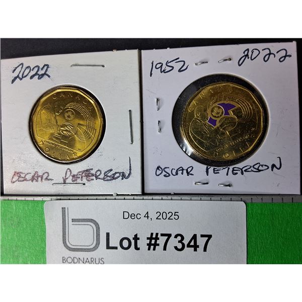 (2) Canadian Oscar Peterson Loonies-2022