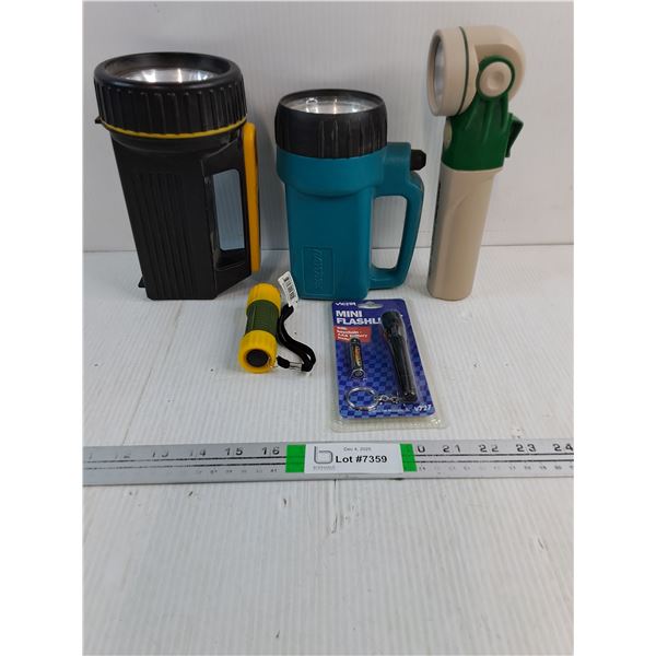 (5) Assorted Flashlights-untested-as is