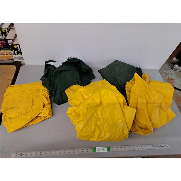 (3) Rainjackets, (2) Pants- Approx. M to XL