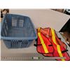 Image 1 : Laundry Basket & (2) Safety Vests, Cannot Ship
