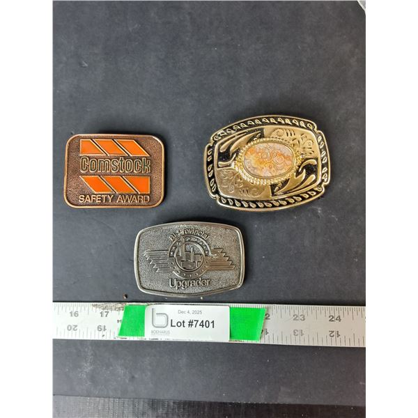 (3) Belt Buckles- Comstock, Refinery, Siskiyou-Bergamot