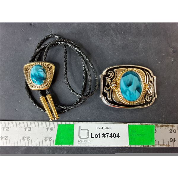 Western Bolo Tie & Matching Belt Buckle