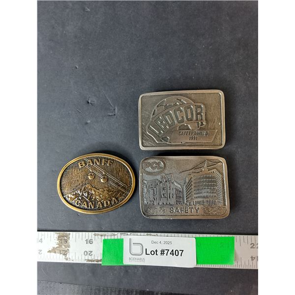 (3) Beltbuckles- Ledcor, PCL, Banff