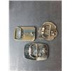 Image 2 : (3) Beltbuckles- D Day Trucking, Marijuana Leaf, Oil Upgrader