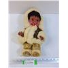 Image 1 : Eskimo Vinyl Body & Fur Coat - 13.5" Tall
