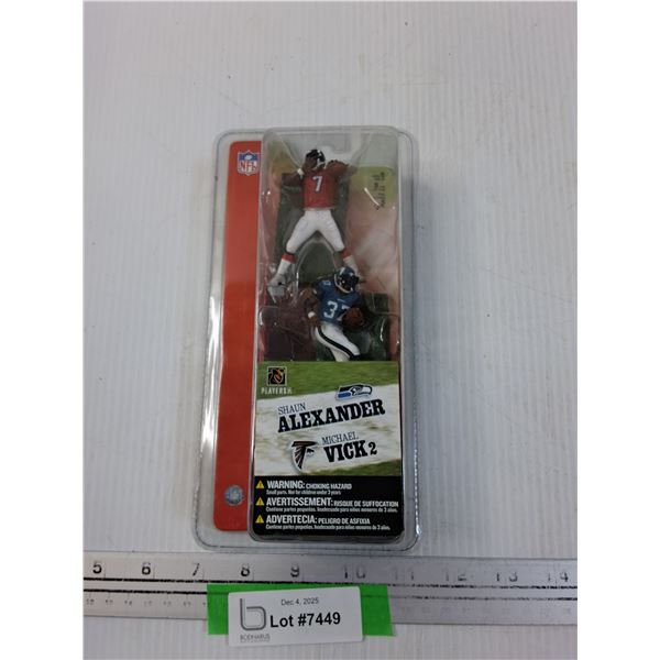 NFL Football Figurines: Shaun Alexander & Micheal Vick - NIB