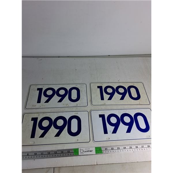 (4) 1990 Plastic Signs