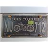 Image 2 : Wooden Plaque With Metal Signs- Harley-Davidson, 14" By 14"